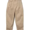 Beams Plus2 Pleats Chino Trousers - Khaki