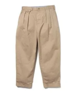 Beams Plus2 Pleats Chino Trousers - Khaki