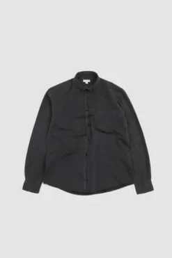 SunspelButton Down Shirt - Black Rinse Denim