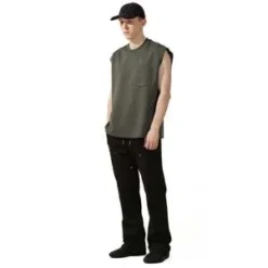 INSAITDOUBLE KNEE SWEATPANTS - BLACK