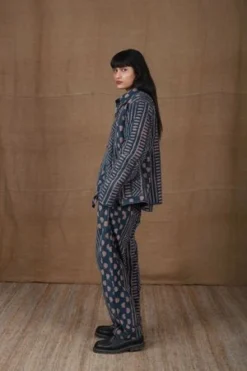 KardoThomas Corduroy Trousers - Blue/Tan Block Print