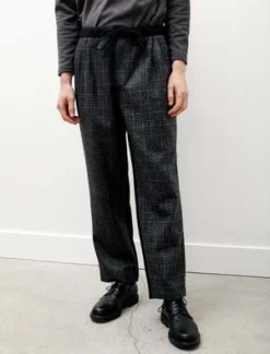 Frank LederMixed Wool Pants - Check Black