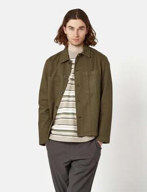 Norse ProjectsTyge Broken Twill Overshirt - Beech Green - Image 3