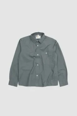 Margaret HowellCompact Cotton Poplin Overall Shirt - Dusty Blue