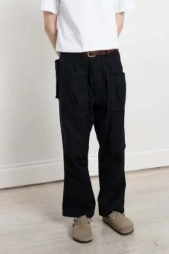 SassafrasOvergrown Fatigue Selvedge Duck Canvas Pants - Black