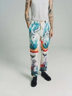 Endless JoyPipe Dream Cotton Canvas Relaxed Fit Tailored Trousers