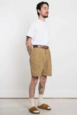 Universal WorksPleated Track Short Recycled Nylon Tech - Sand