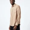 Portuguese FlannelAbstract Pied Poule Shirt - Brown