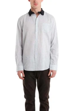 Robert GellerContrast Collar Dress Shirt - Blue