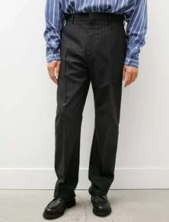 Acne StudiosTailored Wool Blend Trousers - Black/Grey Stripe