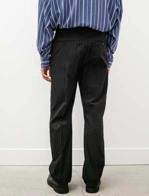 Acne StudiosTailored Wool Blend Trousers - Black/Grey Stripe - Image 4