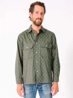 DUSHYANTDushyant The Jesse Workshirt - Teal/Red Motif
