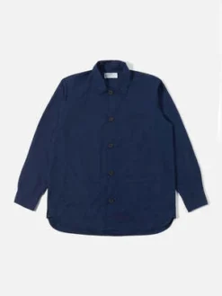 Universal WorksTravail Shirt - Navy Organic Fine Poplin