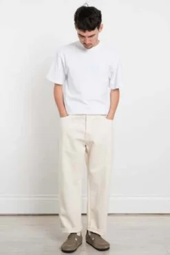 HatskiWide Tapered Washi Denim - Ecru